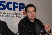 Le pr�sident du syndicat des cols bleus regroup�s de Montr�al (SCFP-FTQ, setion locale 301) ...